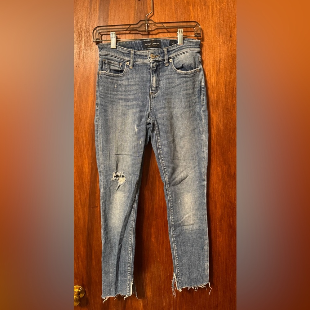 Lucky Brand Vintage Y2K Distressed Women's Skinny Jeans - Size 0 - Picture 2 of 6